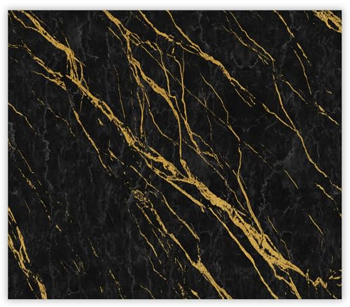 SMTDeco Protection plaque de cuisson, vitrocéramique, verre trempé, pour cuisinières électrique, à induction,planche à découper 60x52 cm une pièce Pierre Marbre Noir (107273)