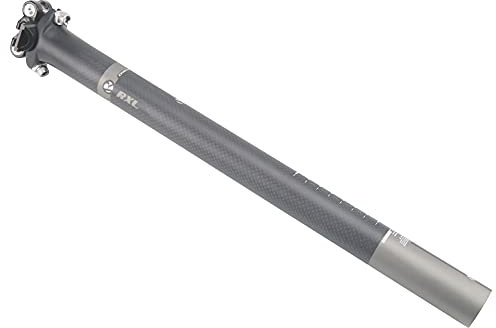 Carbon-Sattelstütze für Fahrrad, Nullversatz, extra lange Sattelstütze, 3K, glänzend, 27,2 x 350 mm, flache Carbon-Sattelstütze