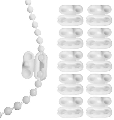 Tranquilique 10 PCS Roller Blind Chain Connectors Replacement Blind Pull Cord Connector 4.5mm Vertical Roman Blind Clips Plastic Chain Roller