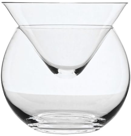 Luxshiny Glass Caviar Chiller Server Set, Serving Dish with Ice Holder, Wine Shrimp Cocktail Chiller Cups for Shrimp, Appetizers, Cocktails 170ml
