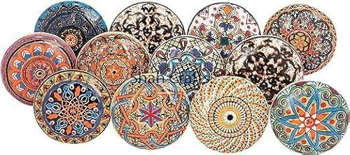 Art Of Creation Ceramic Door Knob Assorted Designs Multicolor Handmade Door Knobs Vintage Look Flower Shabby Chic Interior Furniture Cabinet Cupboard Wardrobe Drawers Pulls Handles Set of 10