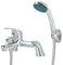 TVTIUO Modern Bathroom Sink Faucet with Shower Mixer, Modern Bathroom Curved Bathtub Shower Mixer with Shower Handle and Hose Brass Base Mounted Single Handle Chrome Faucet