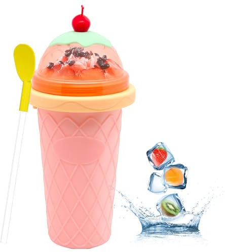 Slushie Maker Cup – DIY Magic Quick Frozen Smoothies Cup für hausgemachte Milchshake-Eismaschine, tragbarer Kühlbecher, doppellagiger Squeeze Slushy Maker Cup, Geburtstagsgeschenk für Kinder, Freunde,