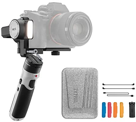 HUIOP Gru m2 s Crane-M2 S Stabilizzatore cardanico palmare Compatto a 3 Assi con Luce di riempimento a LED Batteria Integrata PD Ricarica Rapida per Fotocamera Sportiva per Smartphone Fotocamera mirr