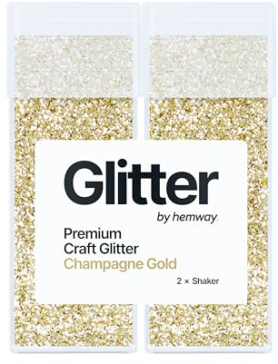 Hemway Premium Glitter Shakers - Champagne Gold | 130g (2 Pack) Chunky Metallic Flake Sequins for Resin & Epoxy Crafts | Craft Supplies for Tumblers, Festival, Hair, Face, Body, Eye & Nail Art