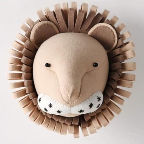 3D-Tierkopf-Wandbehang, Wollfilz-Tier-Wanddekoration, Tier-Kinderzimmer-Wanddekorationen, Wandkunst, Kinderzimmer-Dekoration, Anhänger, Spielzeug für Jungen, Mädchen, Kinderzimmer