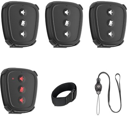 CAME-TV NANO Portable Wireless Intercom for Sports/Professional, Hands-Free Group Communication Intercom with Built-in Mic & Speaker 1100FT Range IP63, for Video Production Cycling (4 KIT)