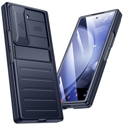 for Samsung Galaxy z-Fold-6 Case: Fold Phone Cover with [Slide Camera Cover] [Wireless Charging] [Hinge Protection] [Screen Protector] for Samsung fold 6 5G 2024 (Blue)