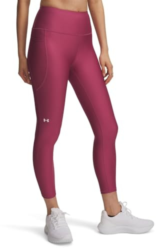 Under Armour Damen Tech Hi Ankle Leg, High-Waist Sport Leggings mit rutschfestem Bund und Seitentasche, Sporthose mit 4-Wege-Stretch aus leichtem HeatGear,Fuchsia Dusk / / White,LG