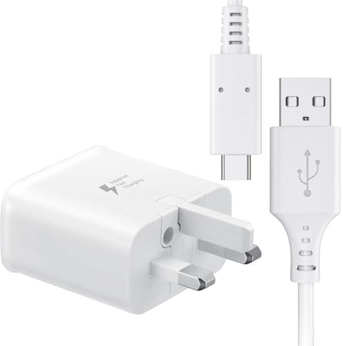 pluX Power Charge Cable Compatible with ring Spotlight Cam Plus(Battery) and Spotlight Cam Pro(Battery), 3 Metres Charge Cable with Charge Adapter to Power Camera Continuously, White, 1-PACK