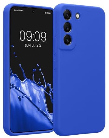 kwmobile Housse Compatible avec Samsung Galaxy S22 Coque - Housse de téléphone Protection Souple en TPU Silicone - Bleu Baltique