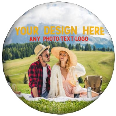 Couverture Roue Secours personnalisée Logo Photo Texte | Protecteurs de roues imperméables personnalisés pour camping-car, camion, SUV et véhicules universels
