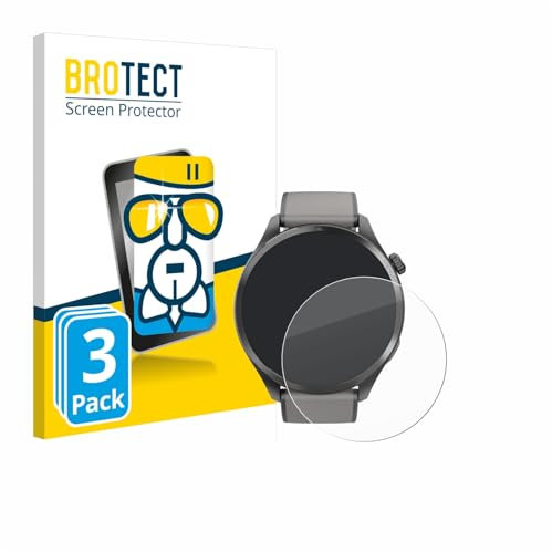 BROTECT (3 Stück Schutzglas für Hama Smartwatch 9000 Schutzfolie Made in Germany Panzer Folie Glas Displayschutz [Kratzfest 9H, Anti-Fingerprint]