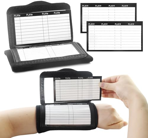 FAREASTSHOP Football Wrist Playbook mit 2 Papierkarte,Fold Transparent Football Play Wristbands,Wiederverwendbar Tactical Wrist Teaching Board für Verschiedene Sportarten