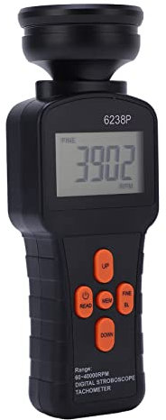 Gearwell Tragbares Stroboskop, 6238p digitaler Drehzahlmesser, großer LCD -Revolution -Messgerät, Handheld -Flash -Geschwindigkeitstester für die Messung von Drehzahlen