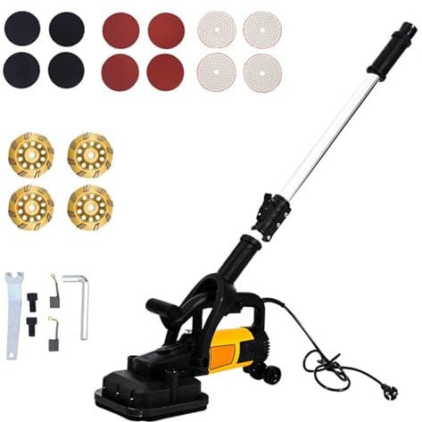 Angle Grinder Concrete Grinder Plug-in Floor Grinding Machine - Wall Sander with 6 Speed Adjustment, Stone Grinding, Concrete Grinder, Concrete Sander