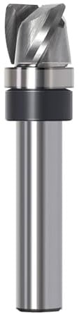 Hohlkehlfräser VHM für Schalen & Tabletts, Schaft 8mm, Ø 12mm, R4 mm | NL 10mm, 3-schneidige Upcut-Spirale verbessert den Spanabtransport. Anlaufkugellager für präzise Führung.