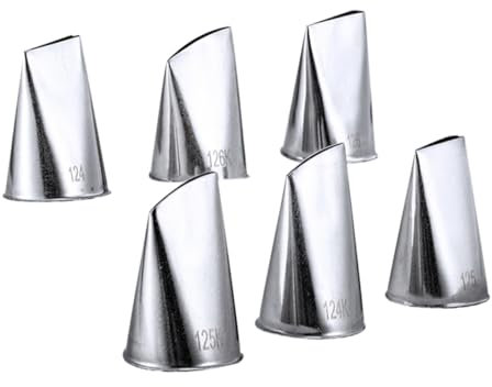 Zerodeko 6Piezas Boquillas para Decoración de Pasteles Inoxidable Herramientas de Repostería Reutilizables y Fáciles de Limpiar para Hornear y Rosas Tartas