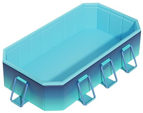 Aufstellpool mit Rutsche - Faltbarer Outdoor Kiddie Pool für Hinterhof Strand - Inklusive Patches und stabiler Unterstützung - 1,5 m