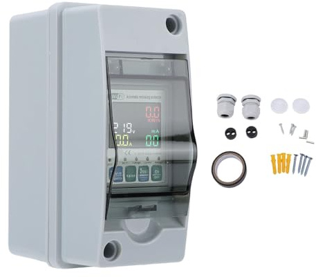 NOENNULL Disjoncteur à Réenclenchement Automatique, Courant de Tension de Protection, Compteur de Puissance Intelligent monophasé avec écran LCD, Disjoncteur de Compteur de Puissance