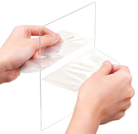 HXYhydrypd Lamina de PVC para Techos Exteriores, policarbonato placas transparente de 3 mm con Película Protectora para Patios, Particiones y Barandillas(12x12in/30x30cm)