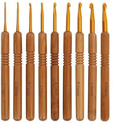 Lightweight Bamboo Crochet Hook Set - Warm, Ergonomic Hooks for Arthritic Hands - Gift for Crochet Lovers