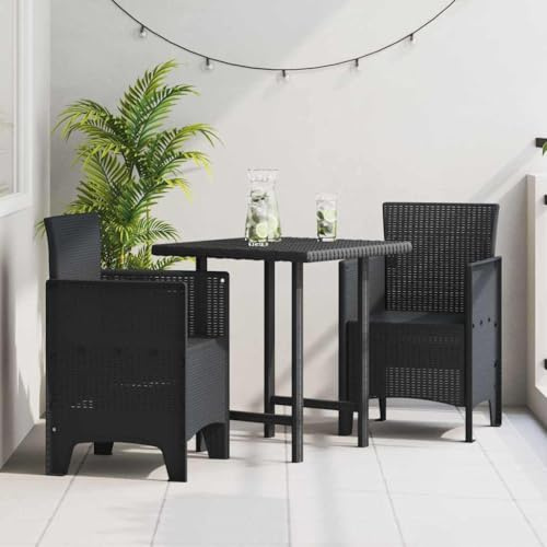Frdhee Gartenstühle, Außenstühle, Outdoor Stühle, Terrassenstühle, Stuhl, Gartenstuhl 2 pcs Anthrazit 53 x 49 x 85 cm PP Fürs Terrasse, Balkon, Einfache Montage