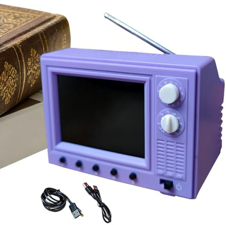 TV Vintage Juguetes Retro con reproducción USB pequeños | TV Vintage Decoración Casa Muñecas para Hogar Salón Dormitorio Cocina Residencia Pasillo Entrada Mesa Estantería