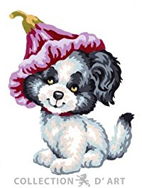 Collection DArt - 3194 Schlauchboot Design 14 x 18 cm Hund mit Hut Unic einfarbig