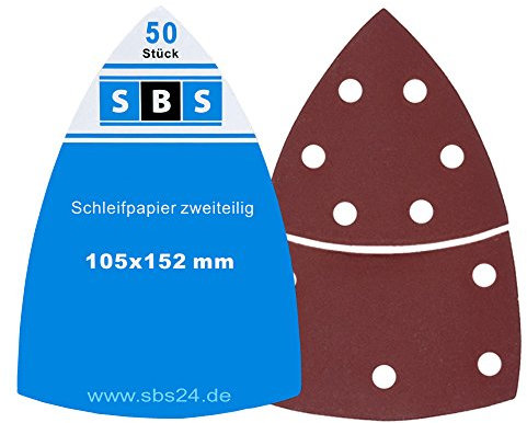 SBS Schleifblätter | 105 x 152mm | Korn 120 | 50 Stück | für Multischleifer Prio
