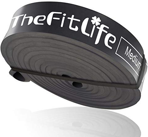 TheFitLife Resistance Pull Up Bands - Pull-Up Assist Exercise Bands, Long Workout Loop Bands for Body Stretching, Powerlifting, Fitness Training, Bonus Carrying Bag and Workout Guide (Black)