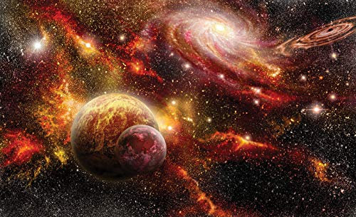 Forwall Fototapete Kosmos Weltall Planet Galaxie Erde Vlies Tapete Motivtapeten Wandtapete Kinder Jungs Kinderzimmer Junge 2734V8 368cm x 254cm