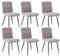 Lestarain Esszimmerstühle 6er Set Küchenstuhl Polsterstuhl Wohnzimmerstuhl Samtstuhl Sessel mit Rückenlehne, Metallbeine, Sitzfläche aus Samt, Hellgrau