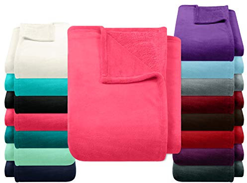 npluseins Coral Fleece Kuscheldecke - extra kuschelig und flauschig 1523.2204, ca. 150 x 200 cm, pink