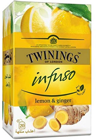 Twinings Infusión de Limón y Jengibre, 20 sobres