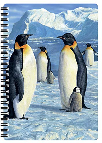 3D LiveLife A5 Notizbuch - Antarktische Majestät von Deluxebase. 80-seitiges 3D-Pinguin-Notizbuch. Schul- oder Büromaterial mit Kunstwerken des renommierten Künstlers Robert Hautman