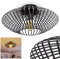 HOFSTEIN Deckenleuchte Wemude, Deckenlampe – Moderne schwarze Metall Lampe, 1-flammig E27, Spannender Lichteffekt durch Gitter-Optik, Ø 40 cm – Schlafzimmer, Esszimmer, Küche, Flur