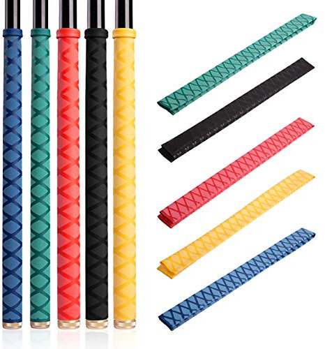 SpirWoRchlan 1 m antidérapant pour canne à pêche, manchon thermorétractable avec gaine de protection étanche pour poignée de pêche, jaune 15 mm