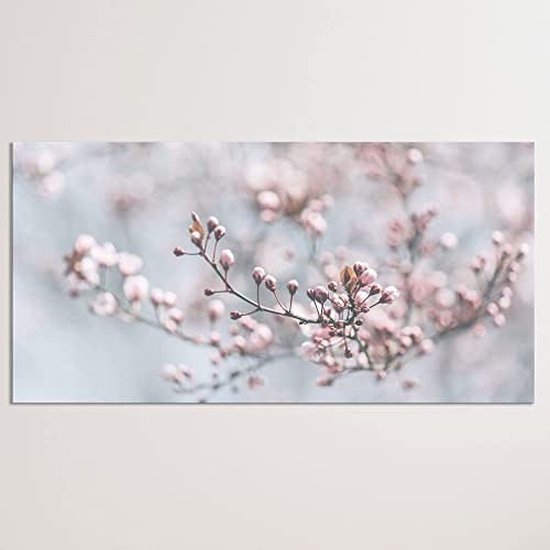 Advertising & Displays Werbecenter Berlin GmbH Leinwandbild Kirschblüte 100 x 50 cm - Modern Art - Druck auf Leinwand - moderner Kunstdruck - XXL Wandbild - Keilrahmen mit Druck