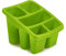 Vision4ever Large 3 Compartments Sink Tidy Cutlery Holder Organizer Kitchen Drainer 20cm x 24cm x 15cm (Lime Green Color)