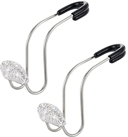 Bling Car Hooks, 2pcs Auto Headrest Hooks, Bling Car Accessories, Universal Auto Back Seat Headrest Metal Hanger Organizer Vehicle Holder for Bag Purse Clothes Grocery. ( Silver )