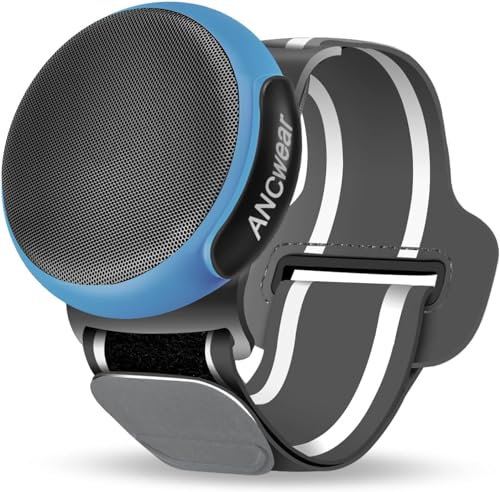 Haut-Parleur Bluetooth Portable Multifonction à Porter (Poignet, Clip vêtements, à accrocher), Microphone intégré, résistant à l'eau, idéal Sport Outdoor, randonnée, Running