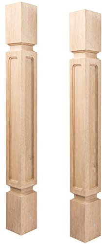 JOYCEMALL Lot de 2 pieds classiques en bois massif brut de 89 cm de haut et 8,9 cm de large, colonnes de rechange pour grande table de cuisine et table de salle à manger