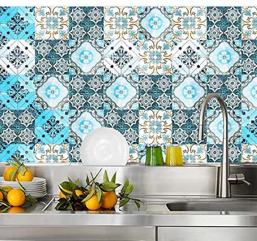 20 Pezzi Adesivi Per Mosaico, Pannello Paraschizzi Cucina Adesivo Da Parete, Decorazione Autoadesiva In Pvc Impermeabile, Adatto Per La Parete Del Pavimento Della Cucina Del Bagno(3,94x3,94inch)