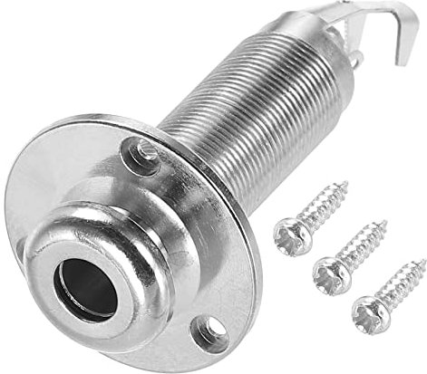 sourcing map 6.5mm(1/4 Inch) Electric Guitar Bass Mono Endpin Output Jack Strap Button Jack Socket for Acoustic Electric Guitars