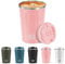 WETOWETO 12 oz Stainless Steel Insulated Tumbler, Spill Proof Coffee Travel Mug with Lid, Reusable Coffee Cups with lids, Portable Coffee Mug Thermal Cup for Keep Hot Ice Drink, (Pink)