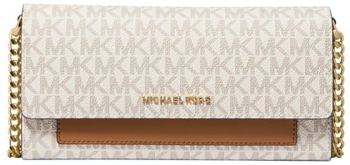 Michael Kors Jet Set Medium 2-in-1 Wallet On Chain Crossbody Bag Vanilla/Acorn, Vanille/Eichel