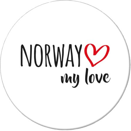 Huuraa Magnet Norway My Love Kühlschrankmagnet 59mm für alle Fans von Norwegen Geschenk Idee für Freunde und Familie