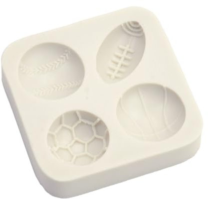 BakersBond Sports Silicone Cake Mould - Football, Baseball, Basketball, Rugby Balls - Random Color