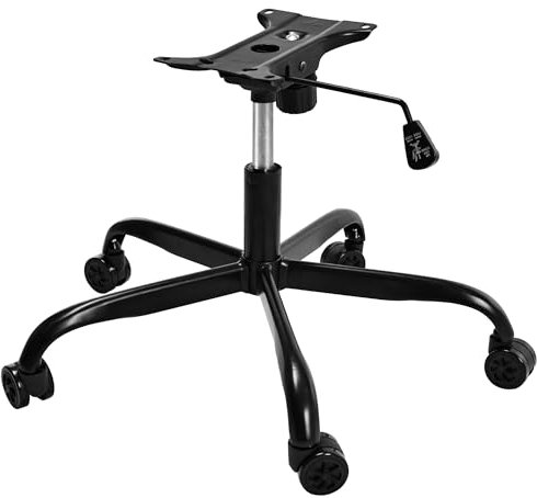 Frassie 71,1 cm Nylon-Gaming-Stuhl-Basis, Ersatz mit Bodenplatte, Ständer, Zylinder, 5 Rollen (Metall, schwarz), 28 INCH